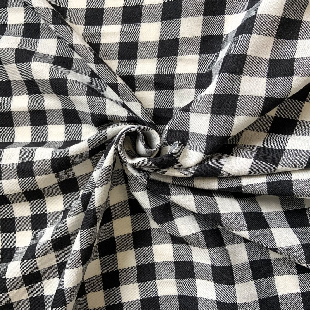 Black and White Checks  - Brushed Cotton