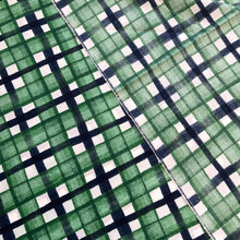 Load image into Gallery viewer, Remnant (1.60 m) Green and Black Checks - Cotton Lawn
