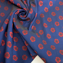 Load image into Gallery viewer, Poppy on Blue - Cotton Jacquard
