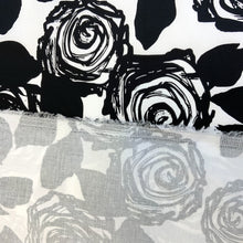 Load image into Gallery viewer, Monochrome Roses - Stretch Cotton
