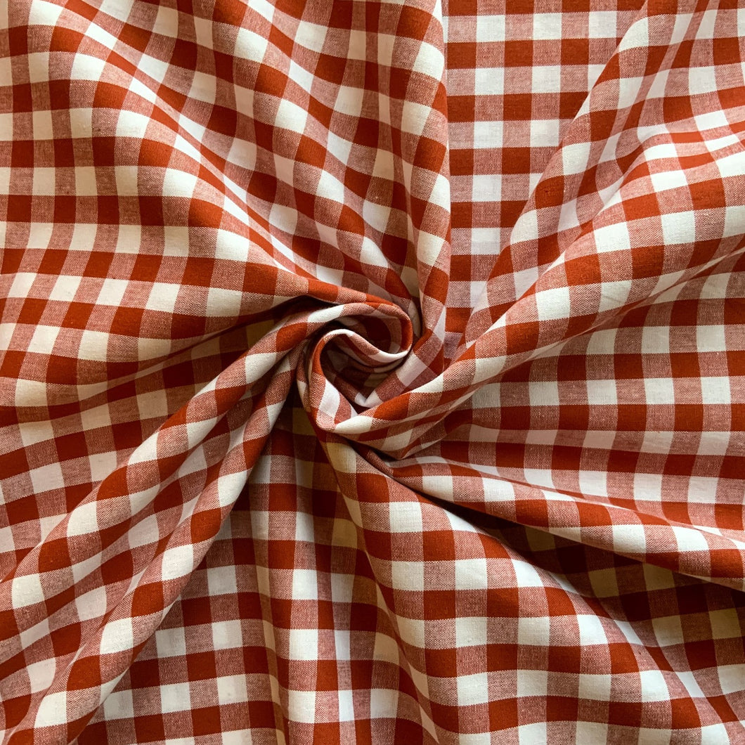 Yarn Dyed Cotton Gingham Terracotta - Cotton