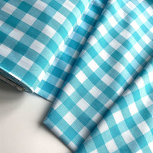Load image into Gallery viewer, Yarn Dyed Cotton Gingham Aqua - Cotton

