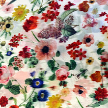 Load image into Gallery viewer, Painted Flowers Running - Linen and Cotton mix
