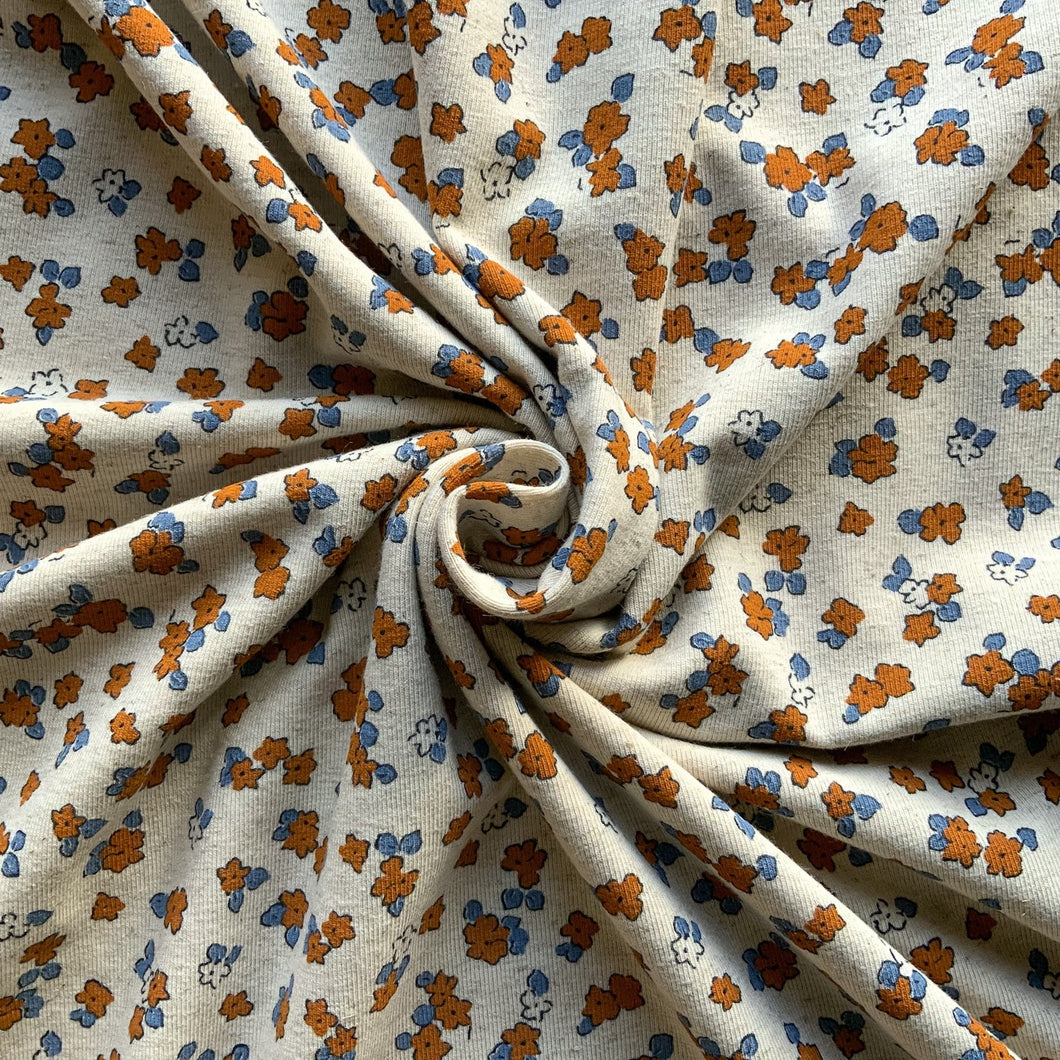 Pretty Flowers - Cotton Linen Jersey Mix