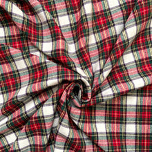 Load image into Gallery viewer, Tartan Fabric in Red and White for sewing
