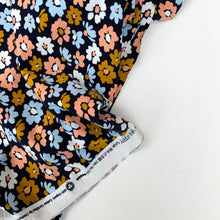 Load image into Gallery viewer, Bright Flowers Navy - Organic Soft Sweats Fabric
