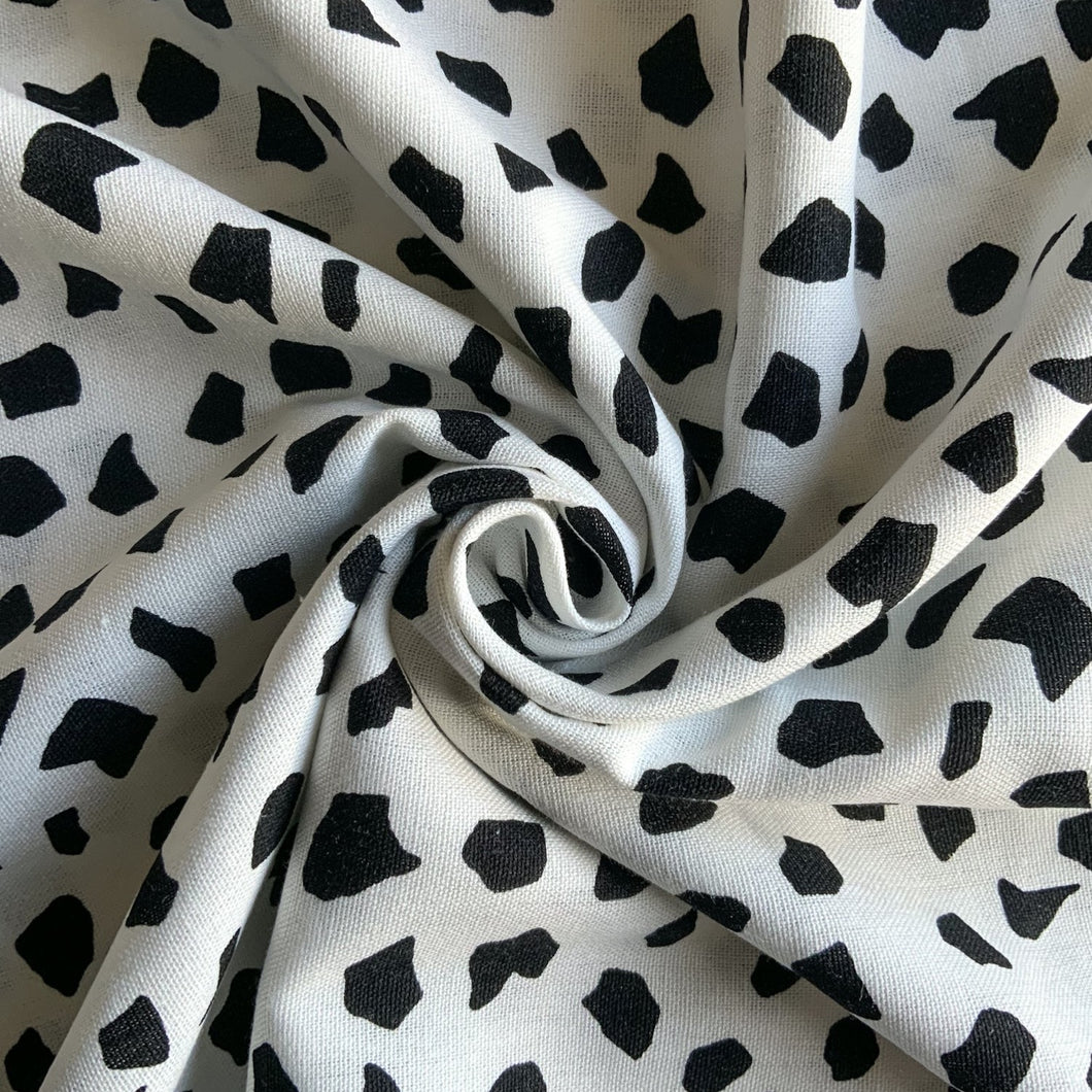 Black on White Abstract - Linen and Viscose mix